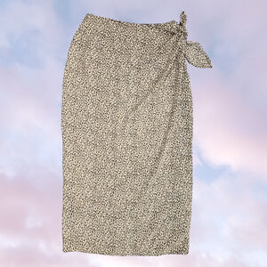 Vtg Patricia Jones USA Leopard Cheetah Print Long Maxi Wrap Tulip Skirt Sz 2P